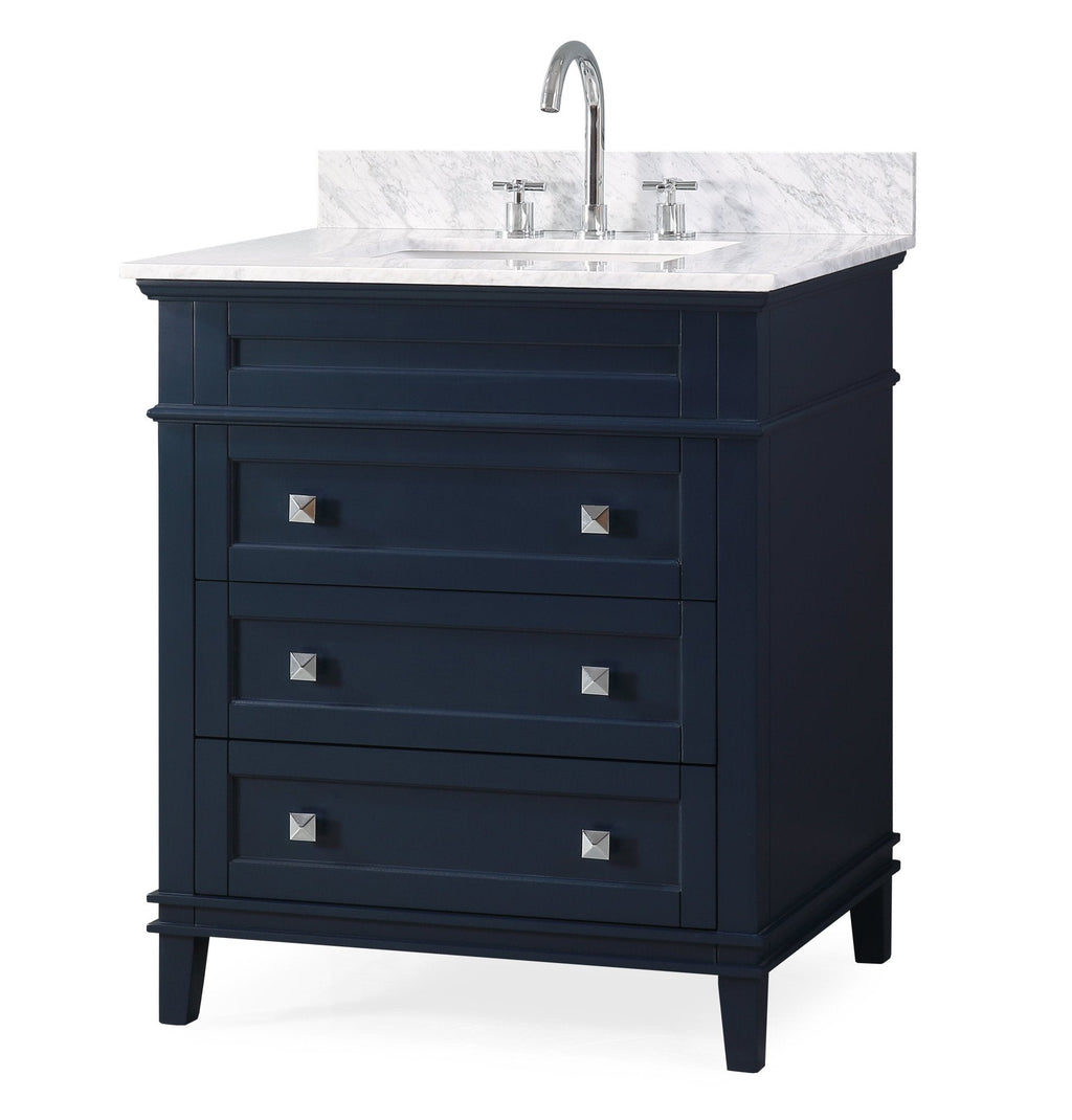 30" Tennant Brand Felix Modern Style Navy Blue Bathroom Vanity