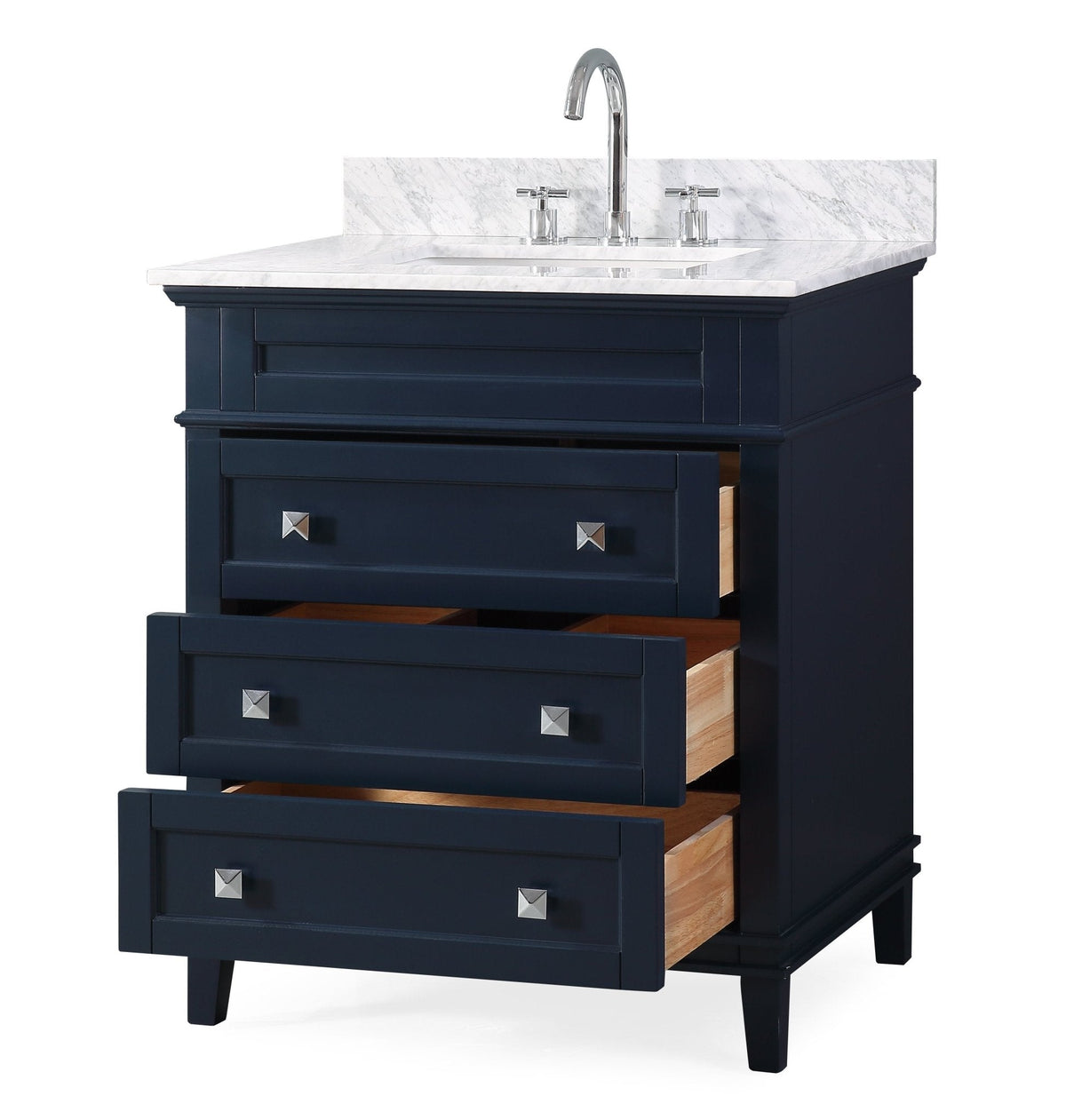 30" Tennant Brand Felix Modern Style Navy Blue Bathroom Vanity