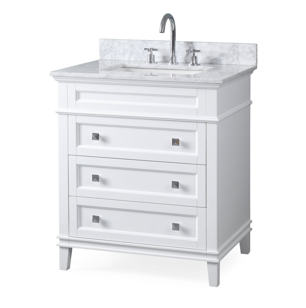 30" Tennant Brand Felix Modern Style White Bathroom Vanity