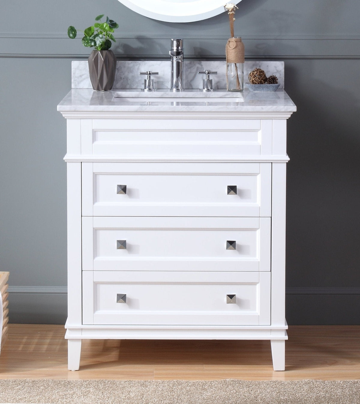 30" Tennant Brand Felix Modern Style White Bathroom Vanity