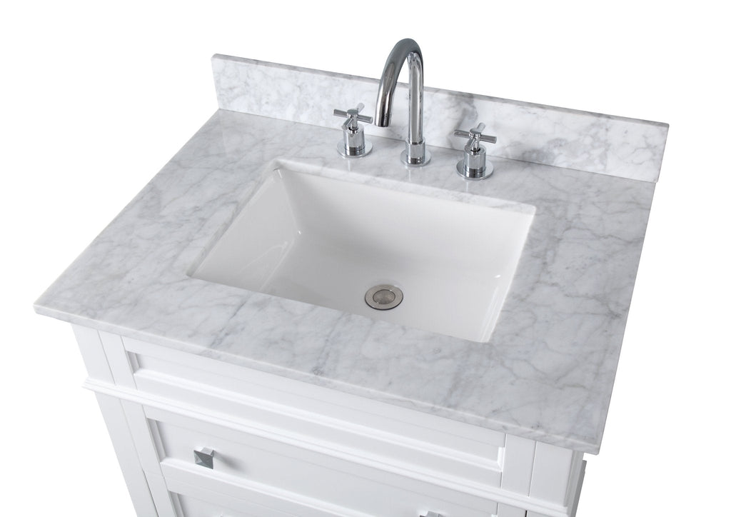30" Tennant Brand Felix Modern Style White Bathroom Vanity