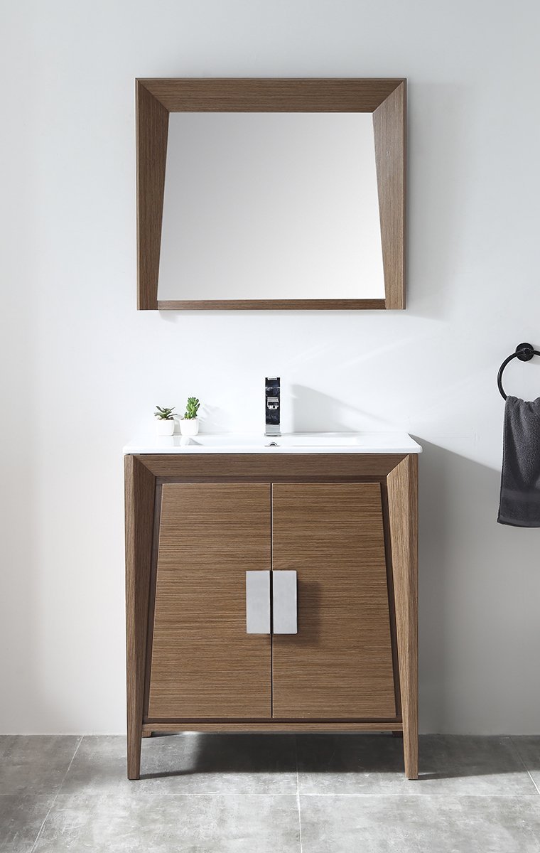 30" Tennant Brand Larvotto Light Wheat Contemporary Bathroom Vanity