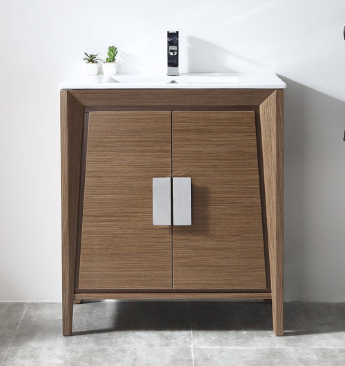 30" Tennant Brand Larvotto Light Wheat Contemporary Bathroom Vanity
