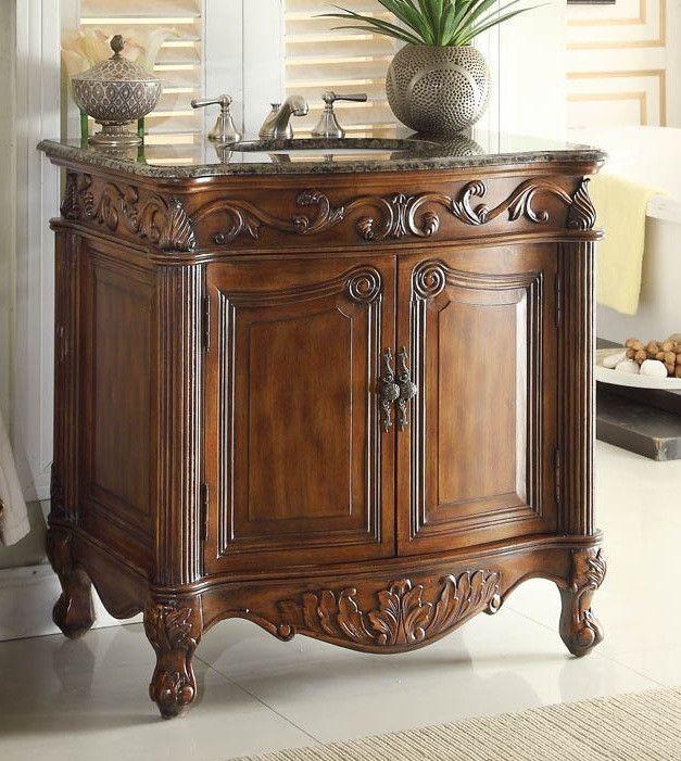 32 Inch Classic Style Medium Brown Fiesta Bathroom Sink Vanity