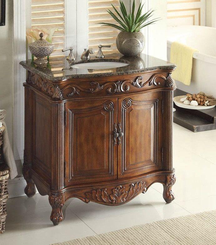 32 Inch Classic Style Medium Brown Fiesta Bathroom Sink Vanity