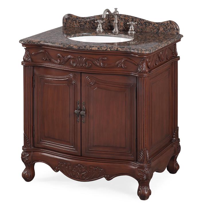 32 Inch Classic Style Medium Brown Fiesta Bathroom Sink Vanity