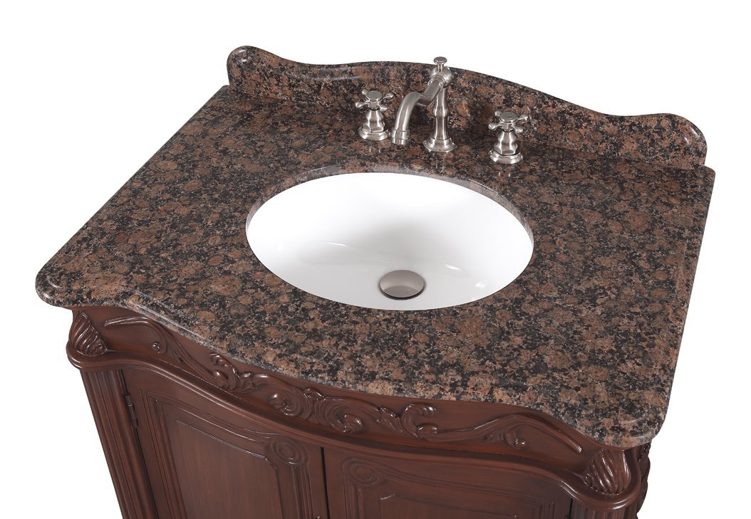32 Inch Classic Style Medium Brown Fiesta Bathroom Sink Vanity