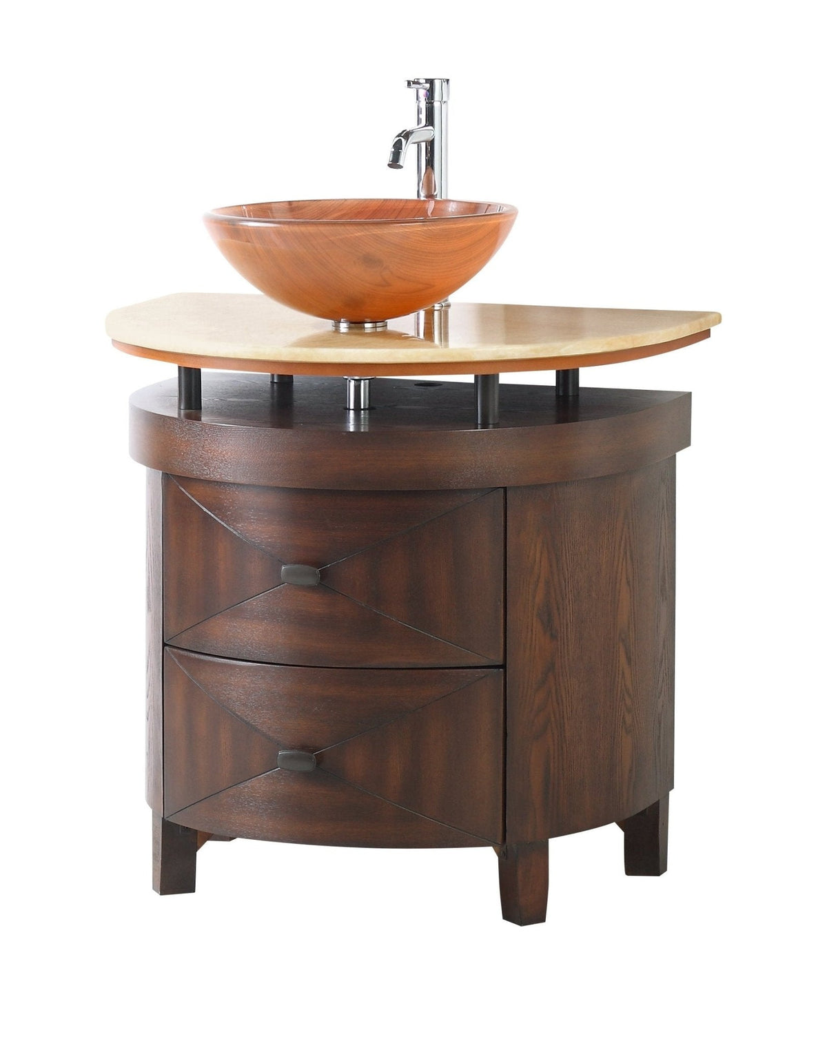 32" Benton Collection Onyx counter top Verdana Vessel Sink Bathroom Vanity