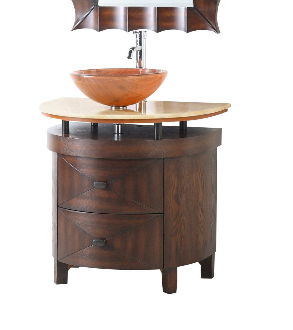 32" Benton Collection Onyx counter top Verdana Vessel Sink Bathroom Vanity
