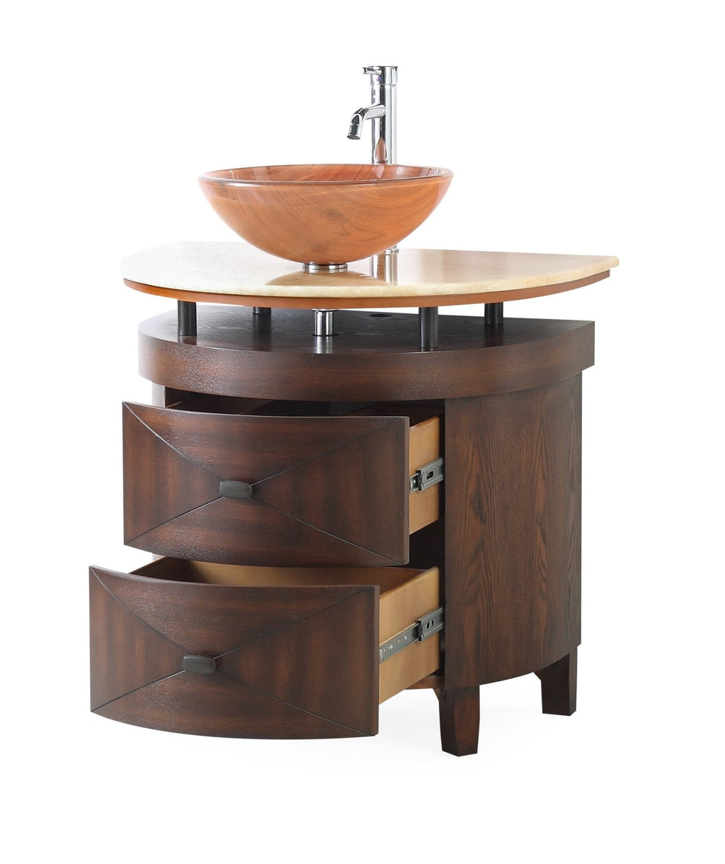 32" Benton Collection Onyx counter top Verdana Vessel Sink Bathroom Vanity