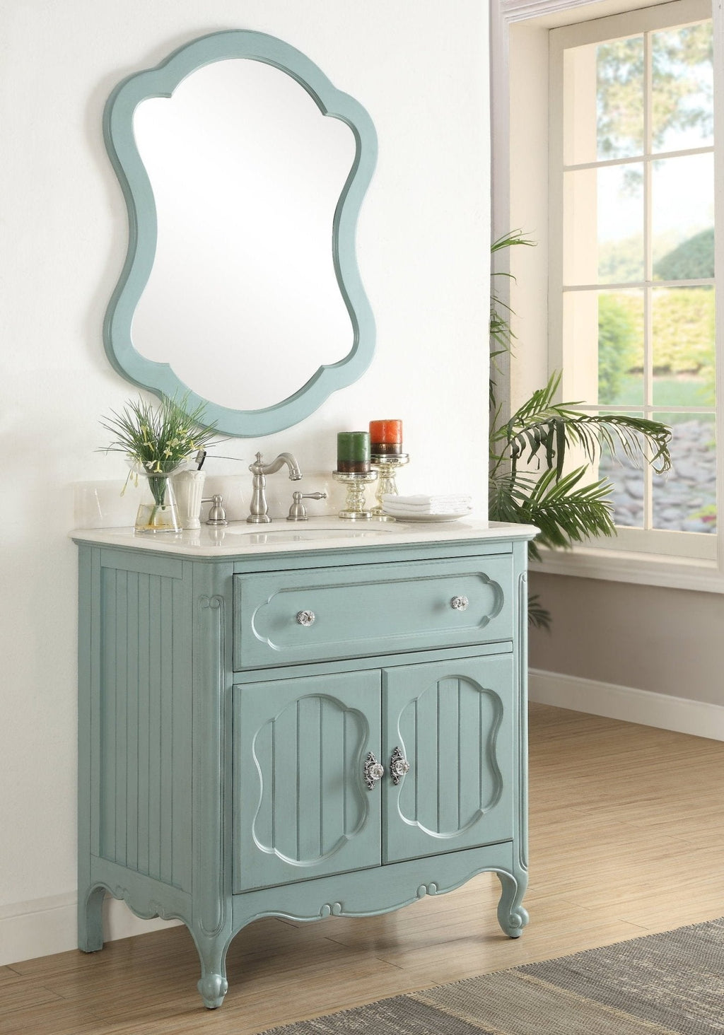 34 Inch Light Blue Charming Cottage Chic Knoxville Vanity