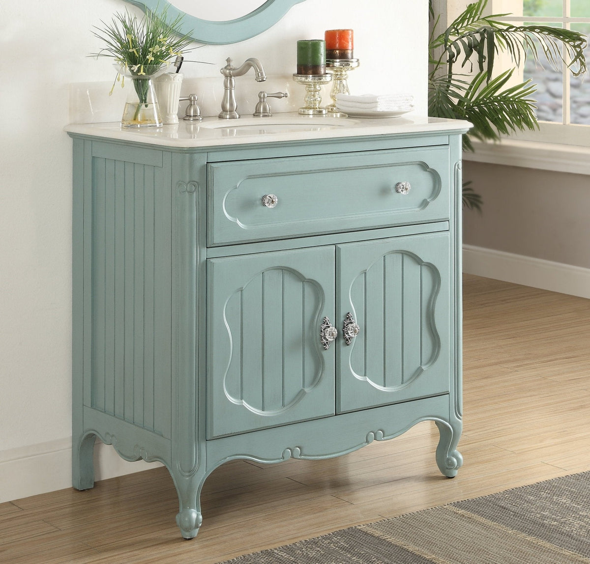 34 Inch Light Blue Charming Cottage Chic Knoxville Vanity