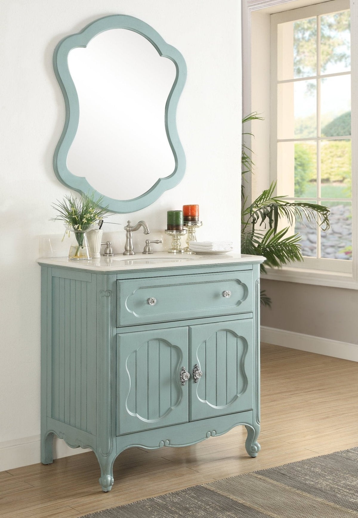 34 Inch Light Blue Charming Cottage Chic Knoxville Vanity