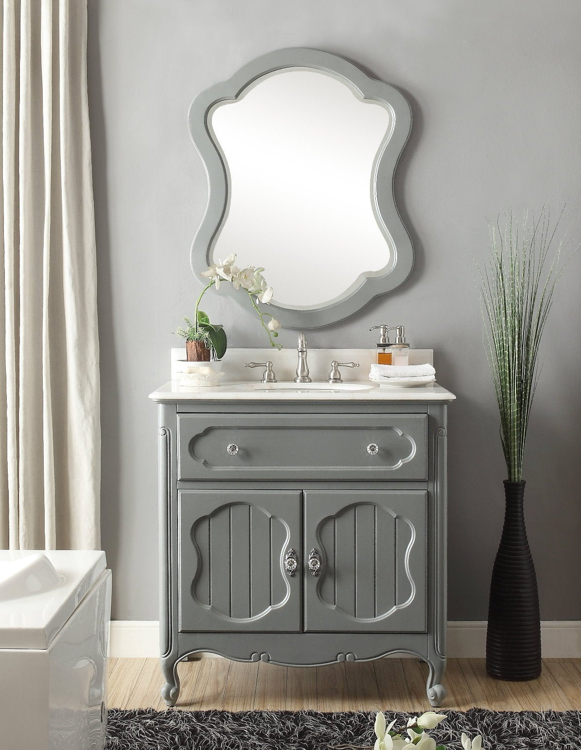 34 Inch Gray Charming Cottage Chic Knoxville Vanity