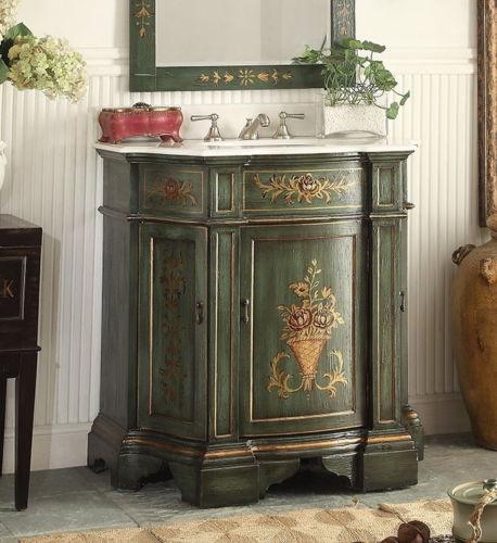 35" Hand painted Crossfield Bathroom Sink Vanity