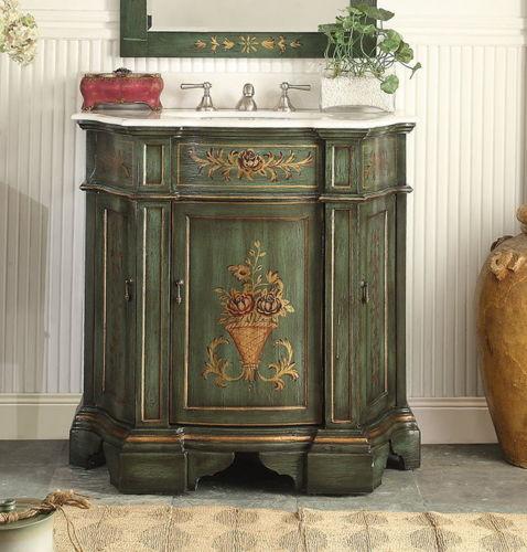 35" Hand painted Crossfield Bathroom Sink Vanity