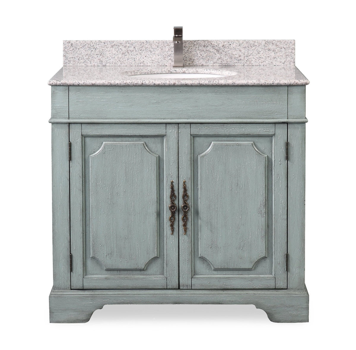 36" Benton Collection Litchfield Distressed Sage Green Bathroom Vanity