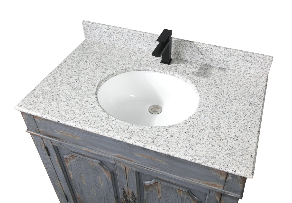 36" Benton Collection Litchfield Rustic Distressed Boho Gray Bathroom Vanity