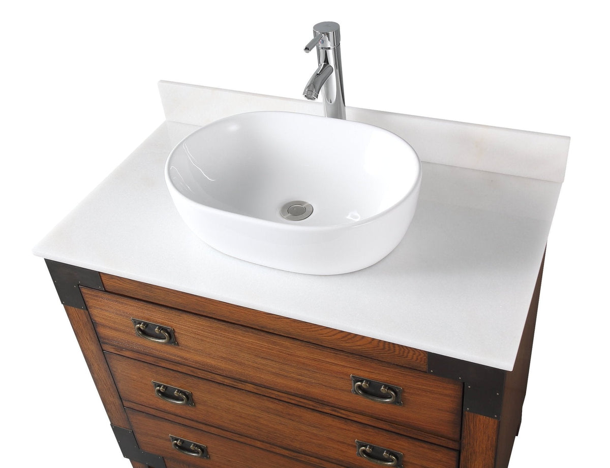36" Benton Collection Vessel Sink Traditional Style Bathroom Vanity Akira
