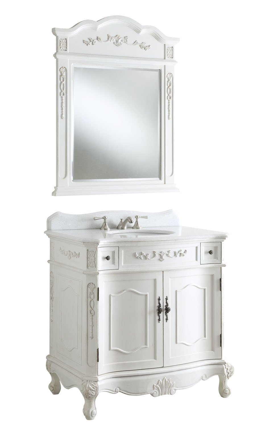 36 Inch Classic Style Antique White Fairmont Bathroom Sink Vanity