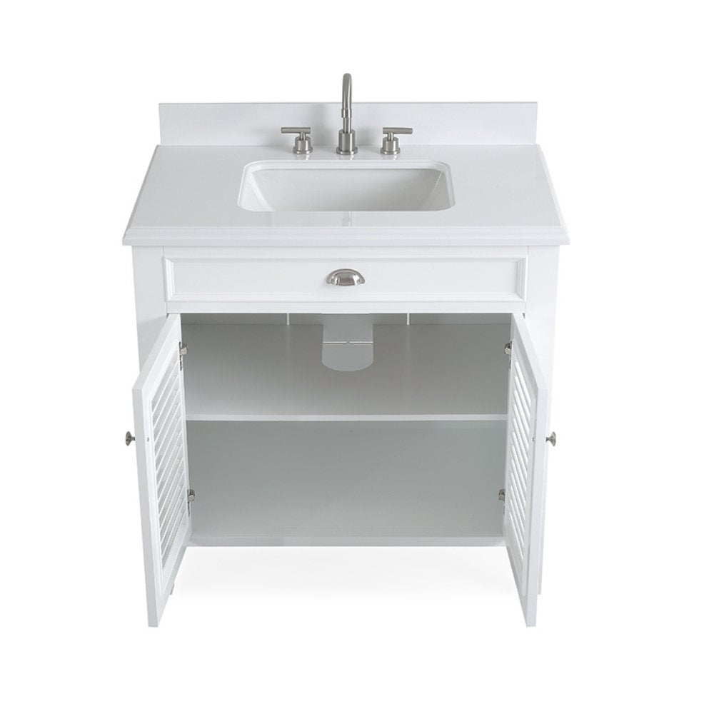 36 Inch Contemporary Style White Kalani Bathroom Vanity