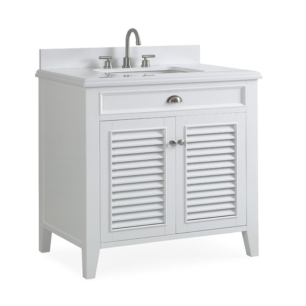36 Inch Contemporary Style White Kalani Bathroom Vanity