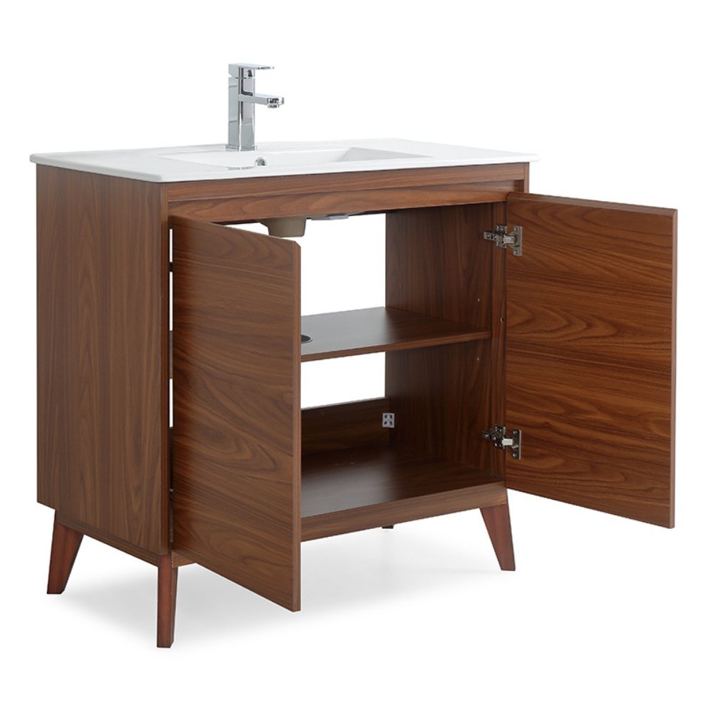 36 inch Modern Style Cherry Brown Zaren Bathroom Sink Vanity