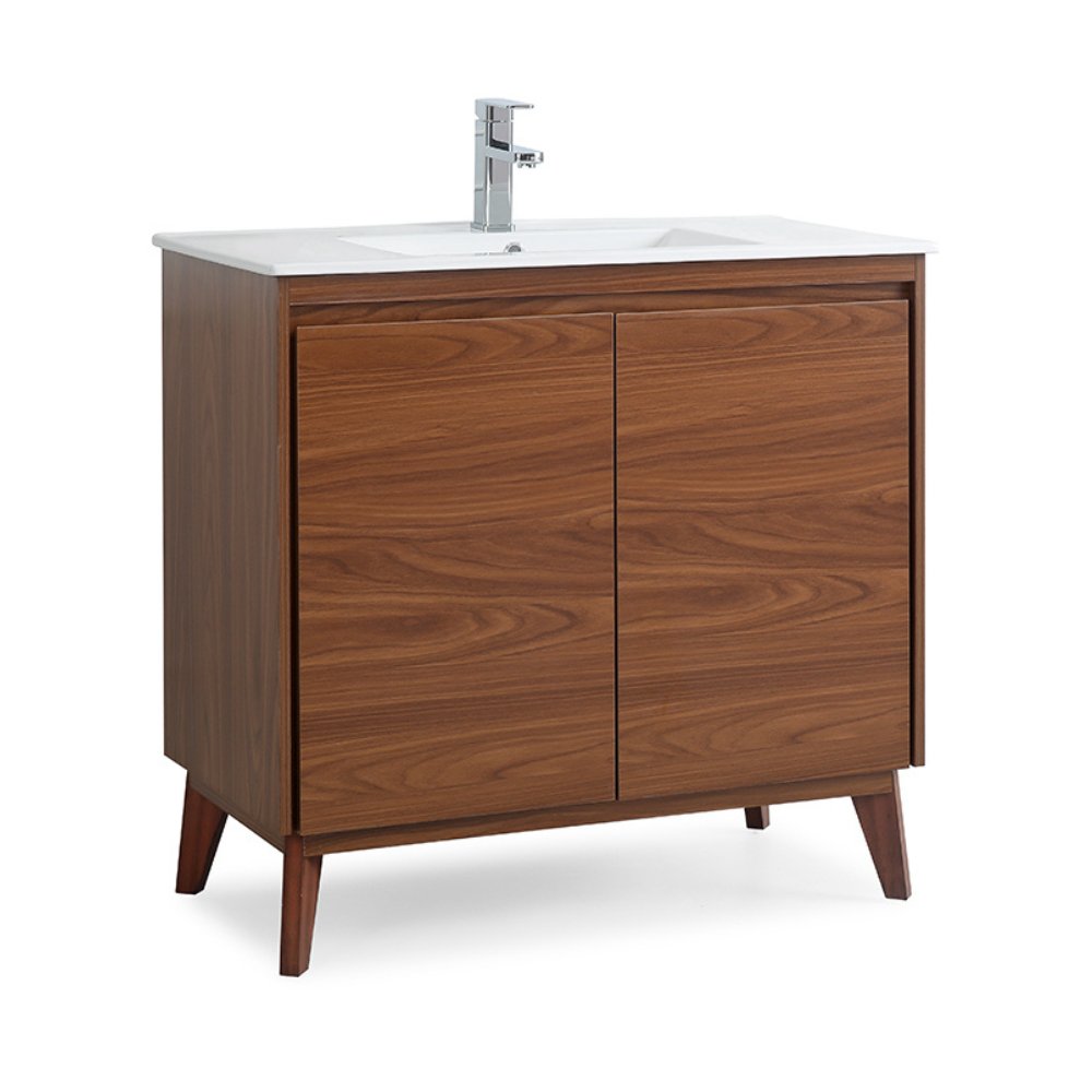 36 inch Modern Style Cherry Brown Zaren Bathroom Sink Vanity