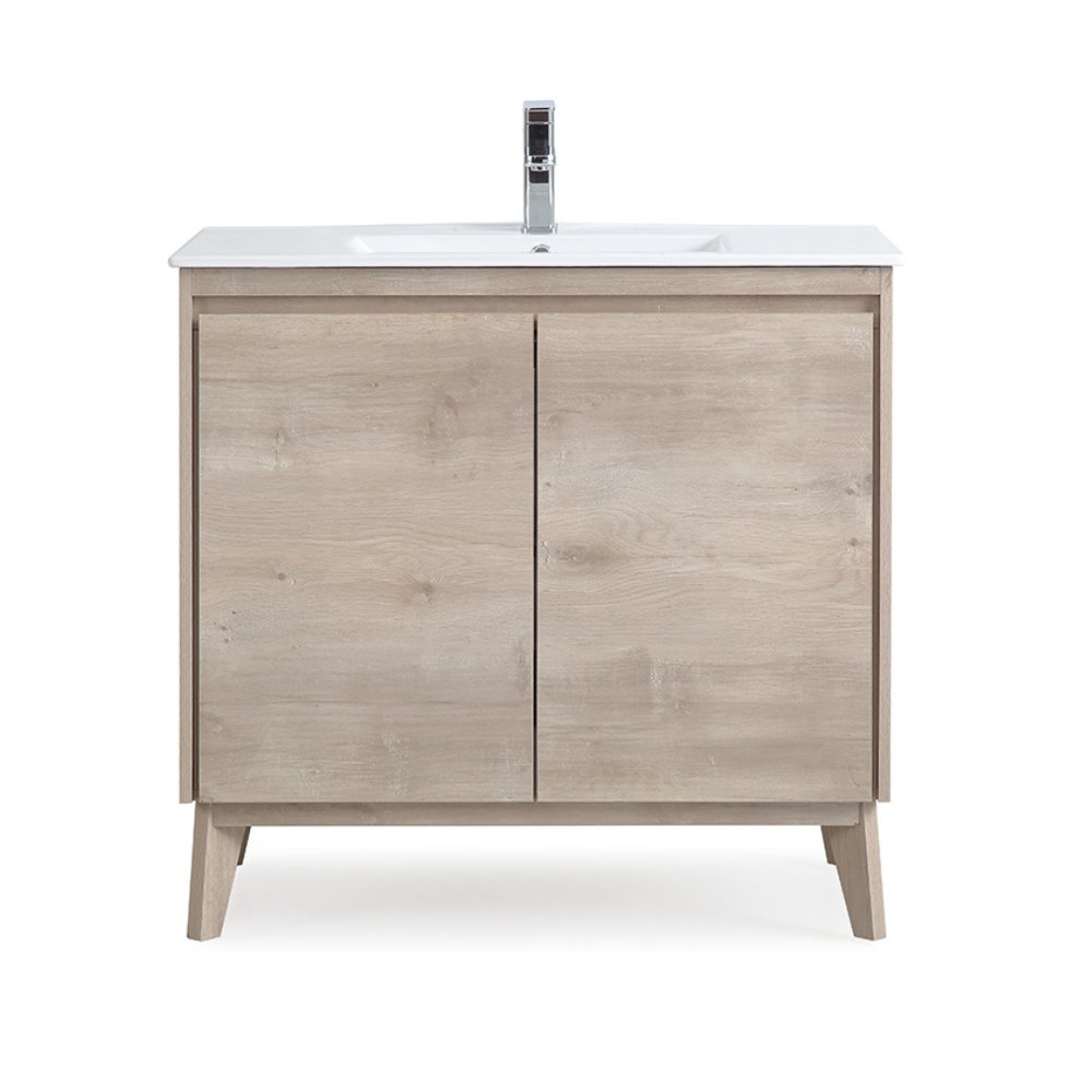 36 inch Modern Style Cherry Brown Zaren Bathroom Sink Vanity