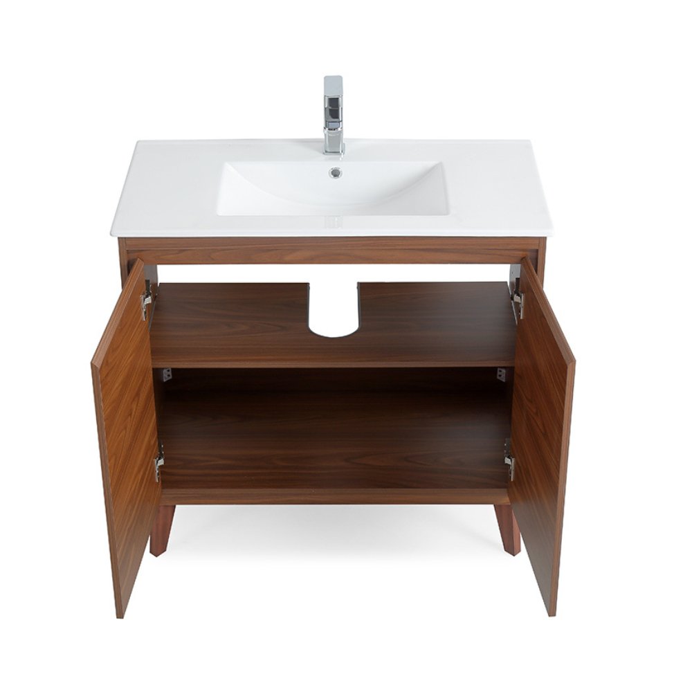 36 inch Modern Style Cherry Brown Zaren Bathroom Sink Vanity