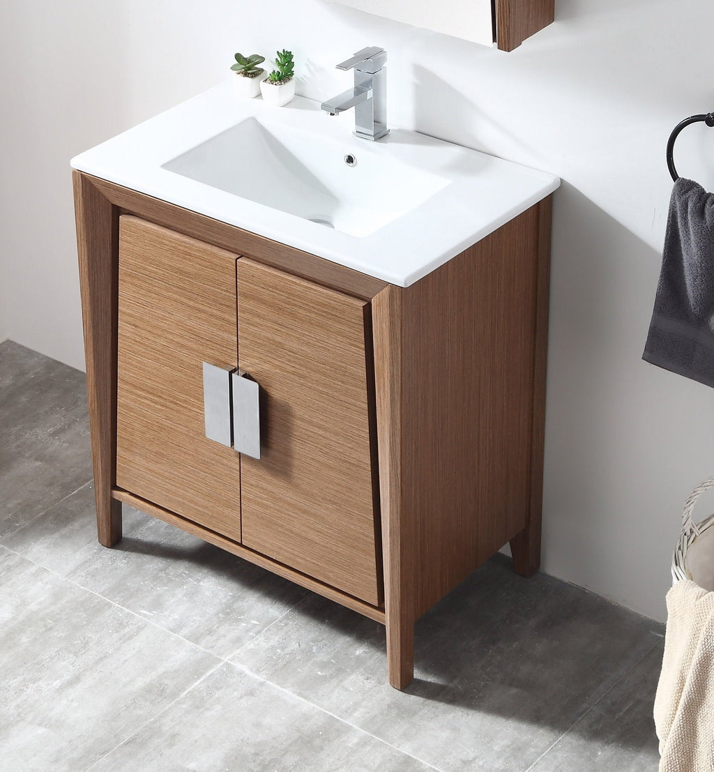 36" Larvotto Light Wheat Modern Bathroom Sink Vanity