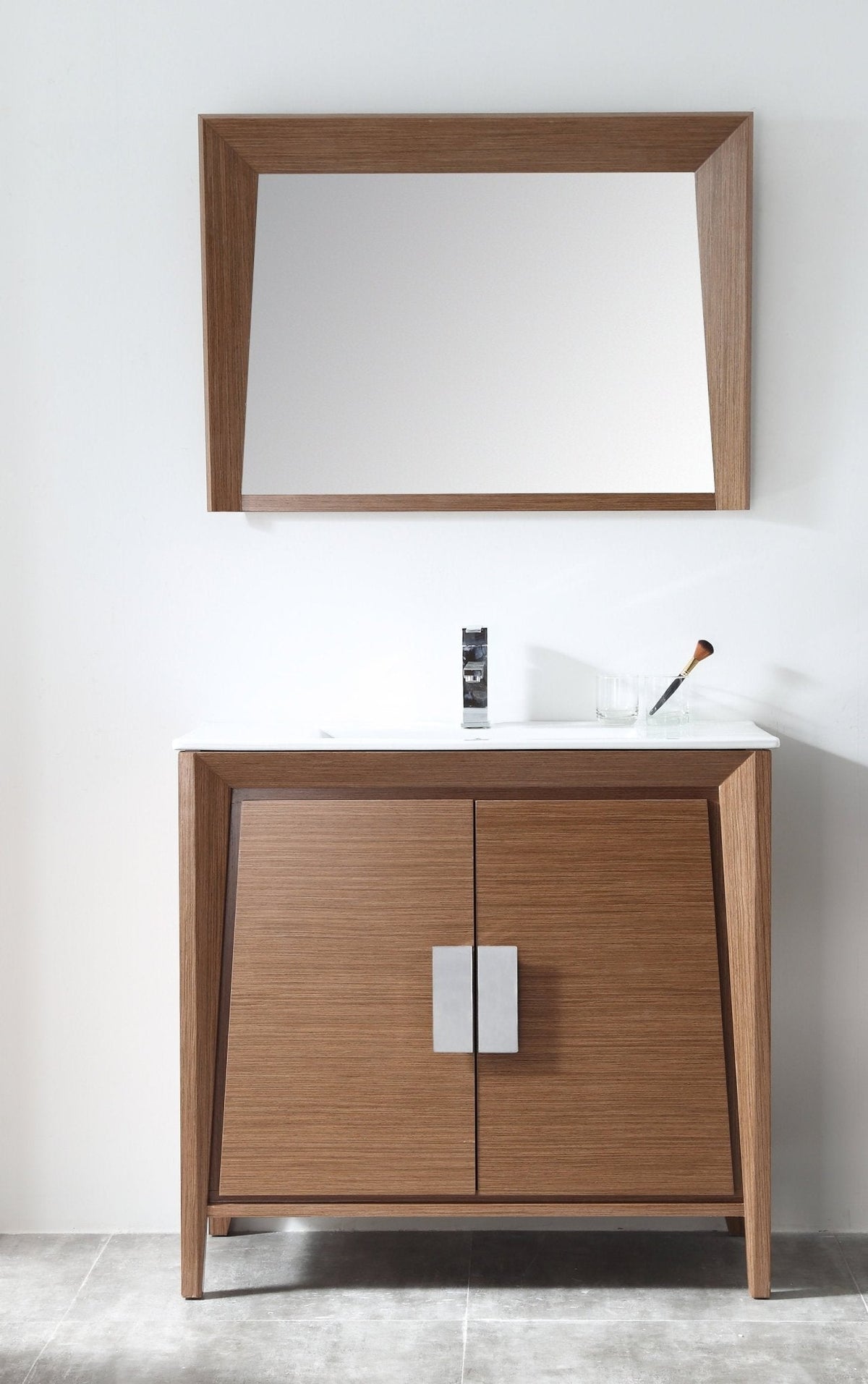 36" Larvotto Light Wheat Modern Bathroom Sink Vanity