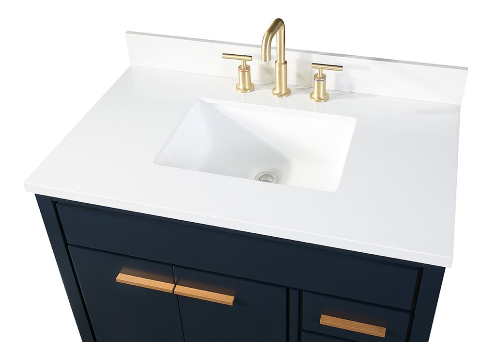 36" Tennant Brand Beatrice Navy Blue Modern Bathroom Sink Vanity