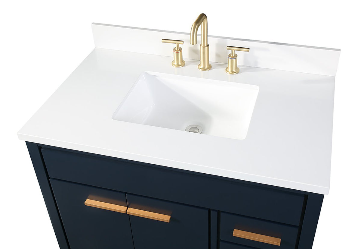 36" Tennant Brand Beatrice Navy Blue Modern Bathroom Sink Vanity