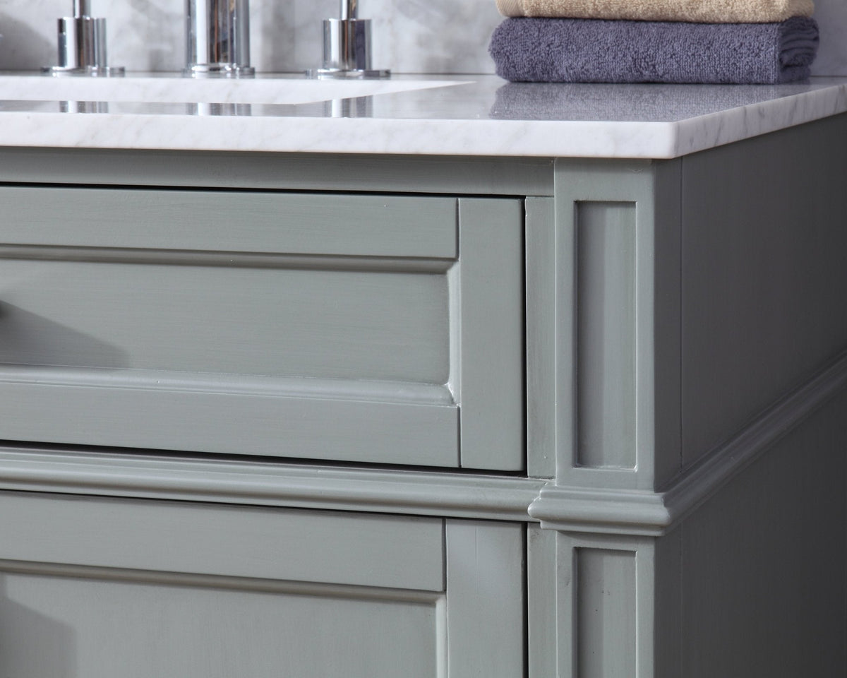 36 Inch Durand Modern Gray Bathroom Sink Vanity with Stone Counter Top