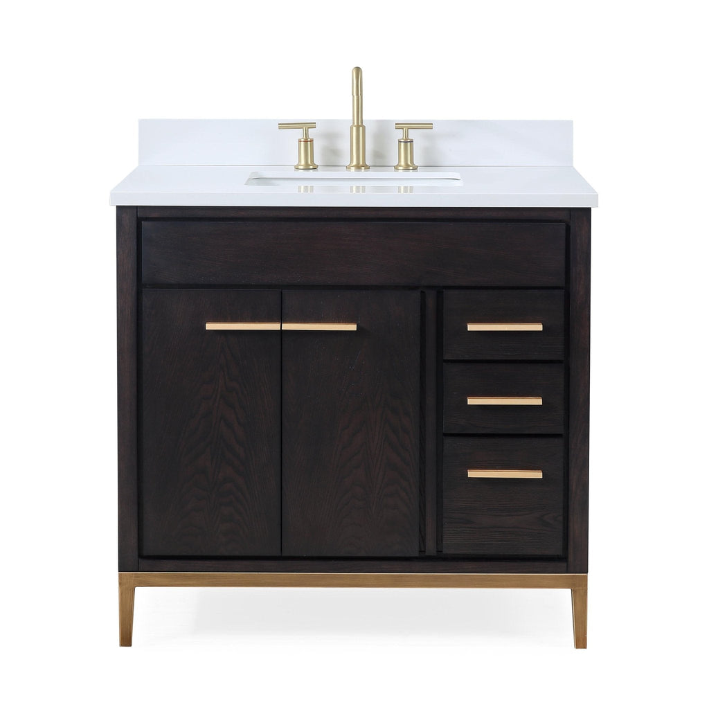 36" Tennant Brand Modern Style Beatrice Bathroom Sink Vanity Wenge Finish