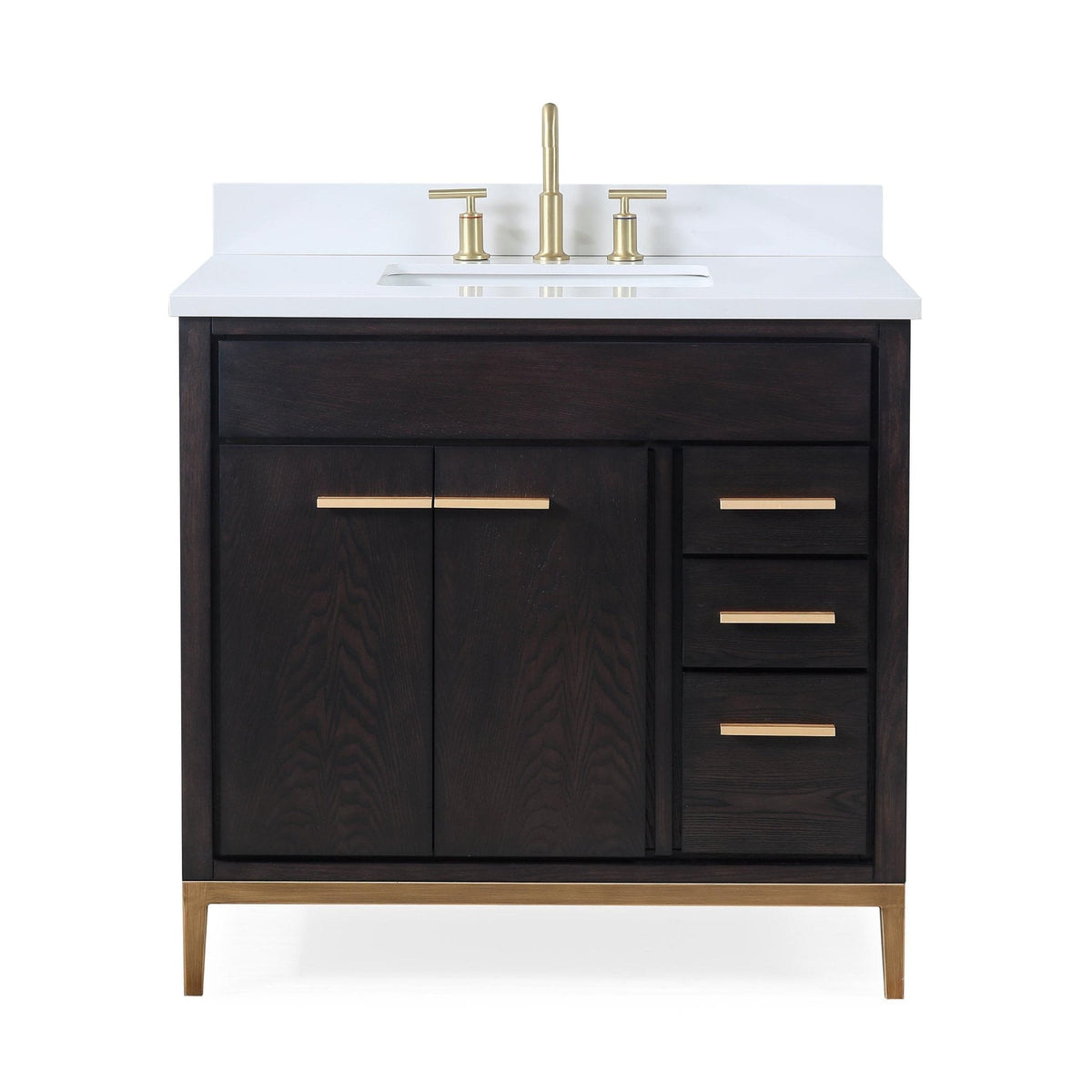 36" Tennant Brand Modern Style Beatrice Bathroom Sink Vanity Wenge Finish