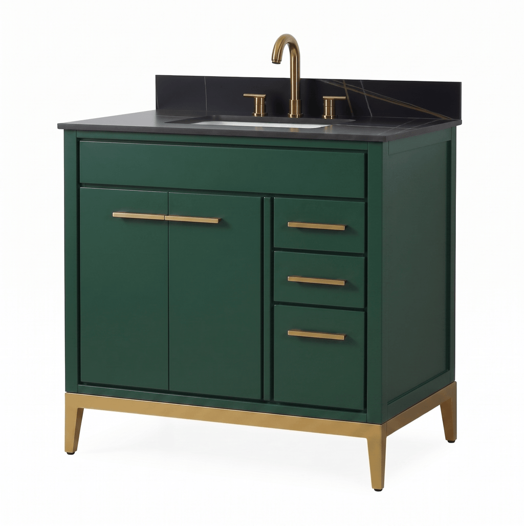 36'' Tennant Brand Modern Style Hunter Green Beatrice Single Sink Bathroom Vanity