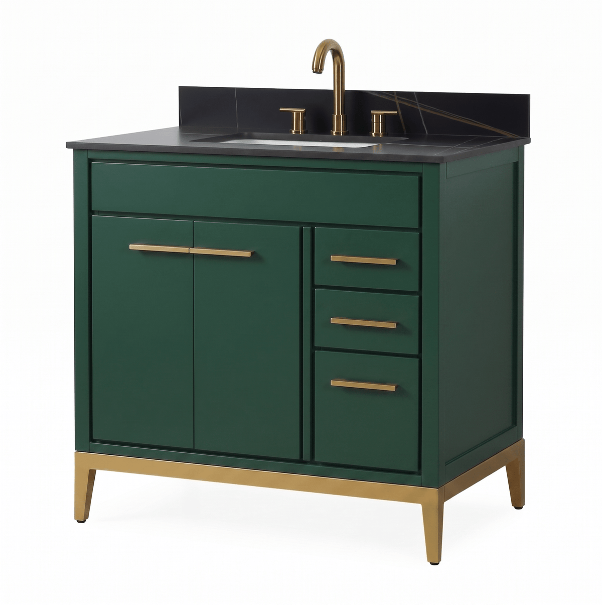 36'' Tennant Brand Modern Style Hunter Green Beatrice Single Sink Bathroom Vanity