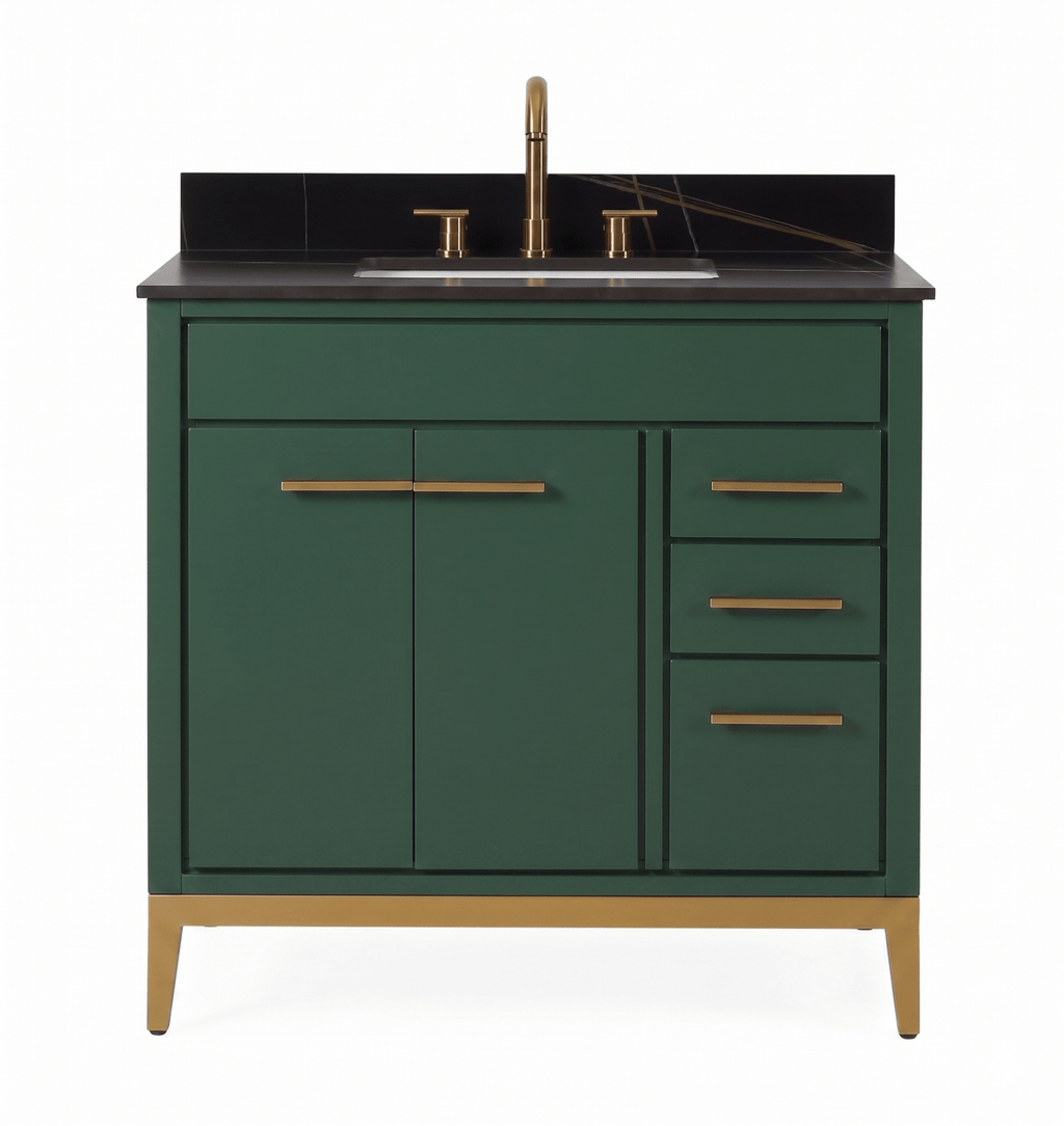 36'' Tennant Brand Modern Style Hunter Green Beatrice Single Sink Bathroom Vanity