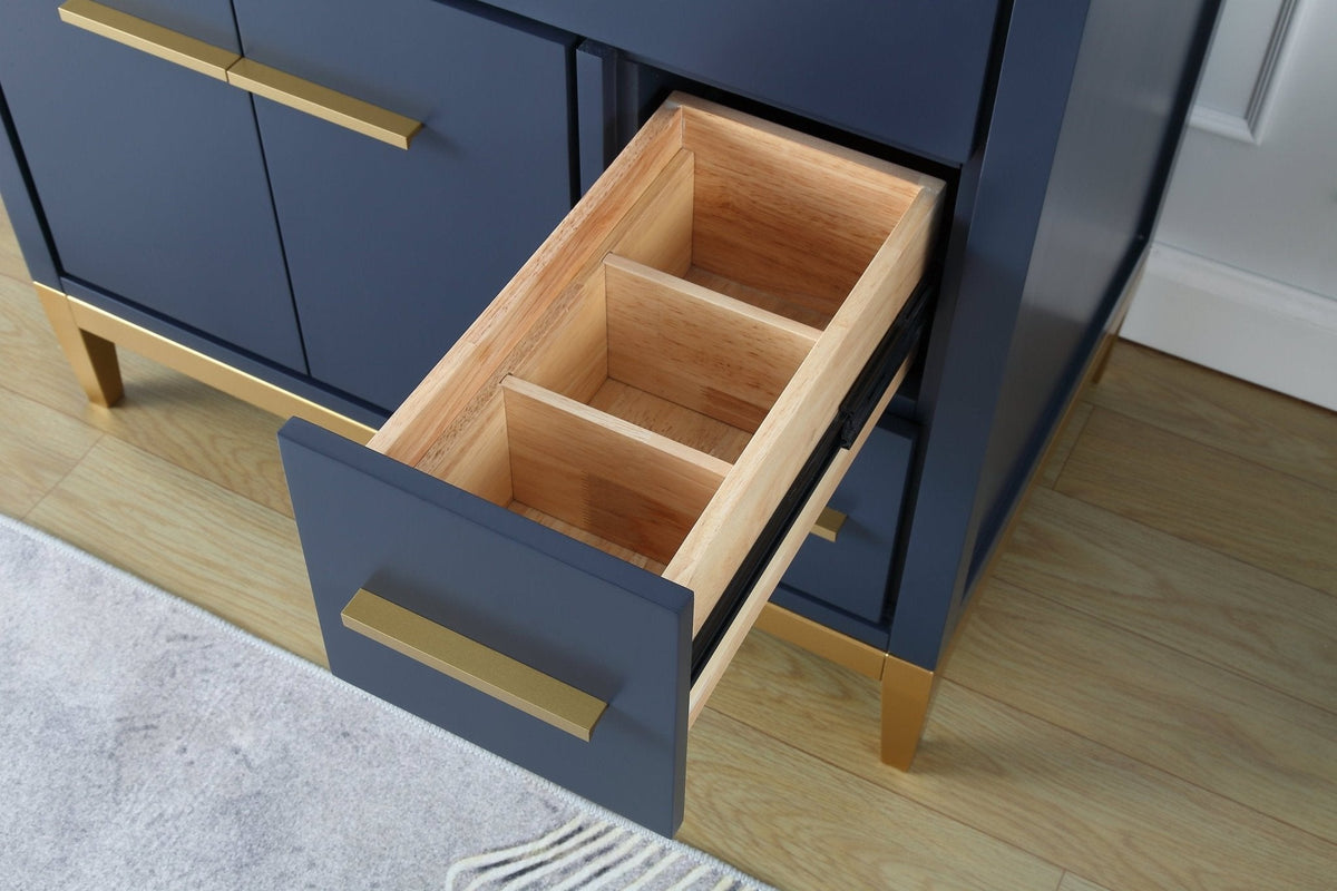 36" Tennant Brand Modern Style Navy Blue Beatrice Vessel Sink Bathroom Vanity