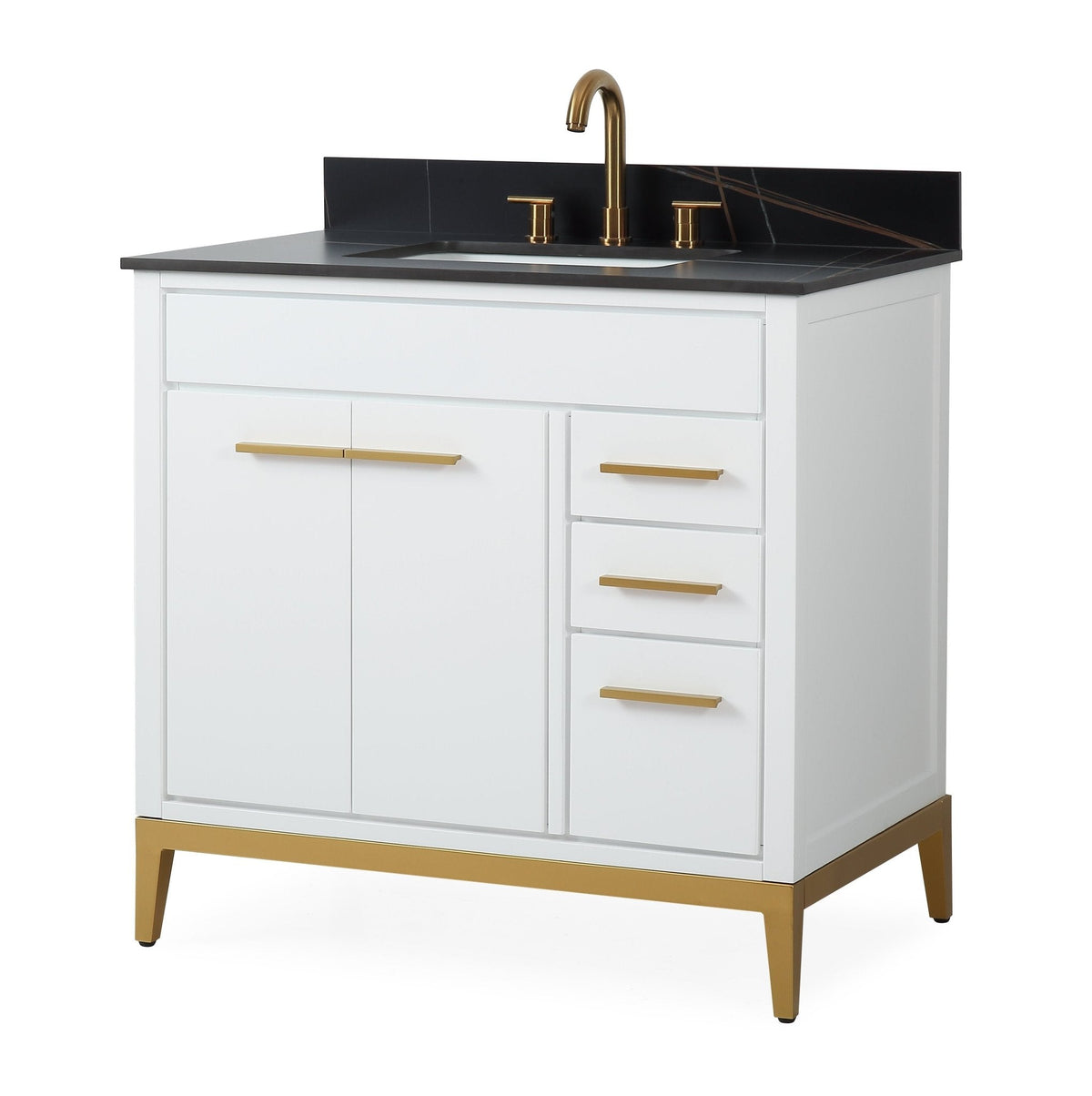36'' Tennant Brand Modern Style White Beatrice Single Sink Bathroom Vanity