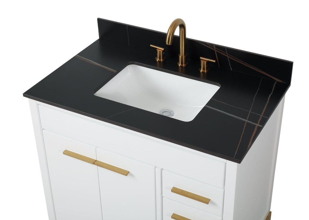 36'' Tennant Brand Modern Style White Beatrice Single Sink Bathroom Vanity