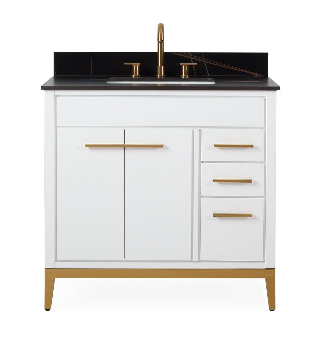 36'' Tennant Brand Modern Style White Beatrice Single Sink Bathroom Vanity
