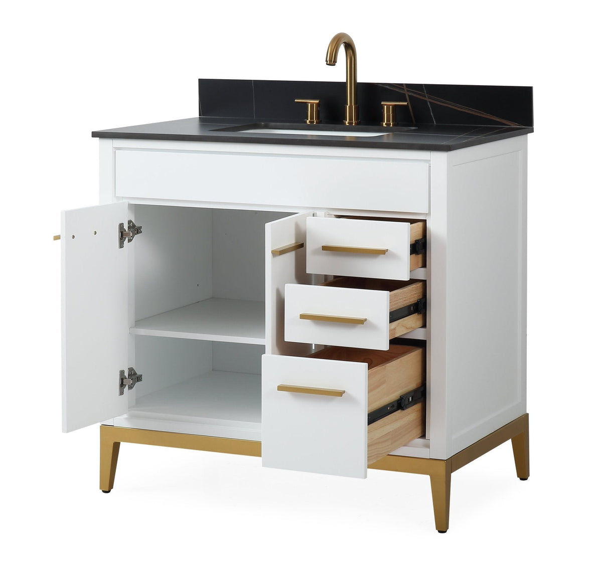 36'' Tennant Brand Modern Style White Beatrice Single Sink Bathroom Vanity
