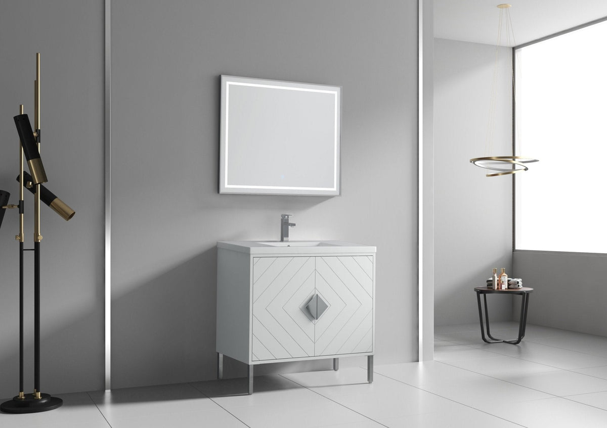 36" Tennant Brand Modern Style White Eileen Bathroom Sink Vanity