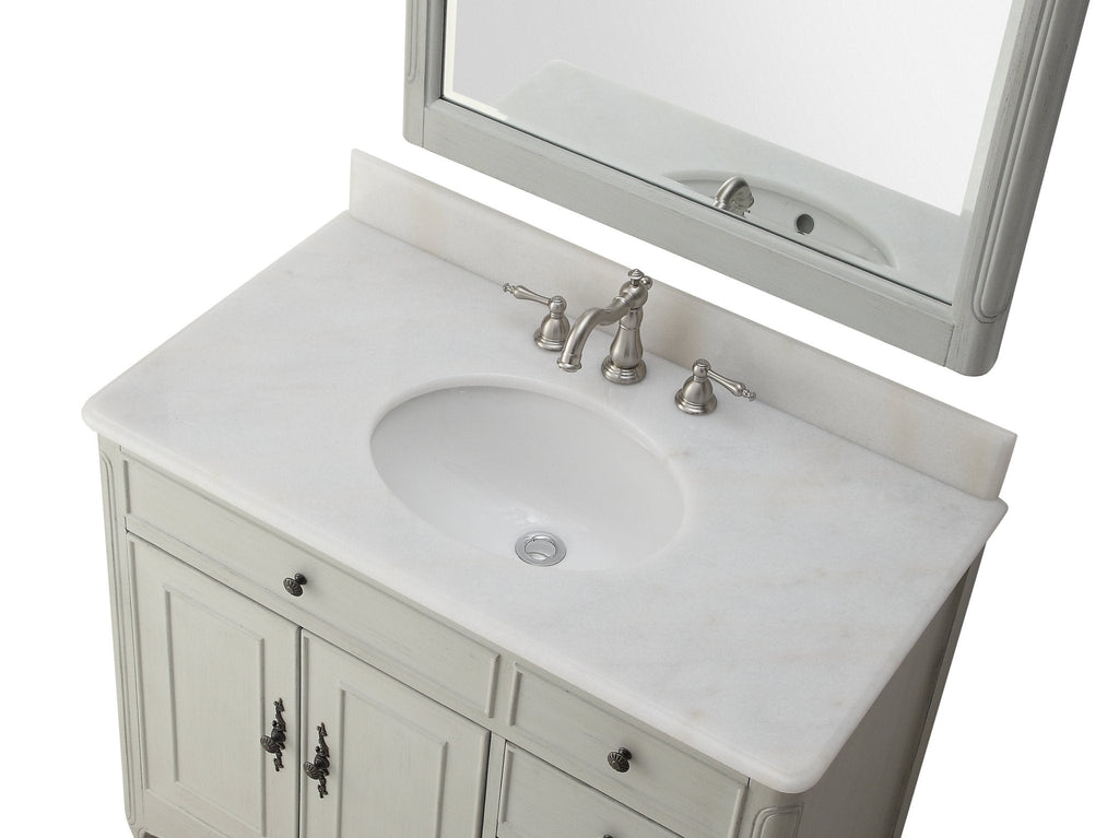 38 Inch Distressed Gray Cottage Style Daleville Bathroom Sink Vanity