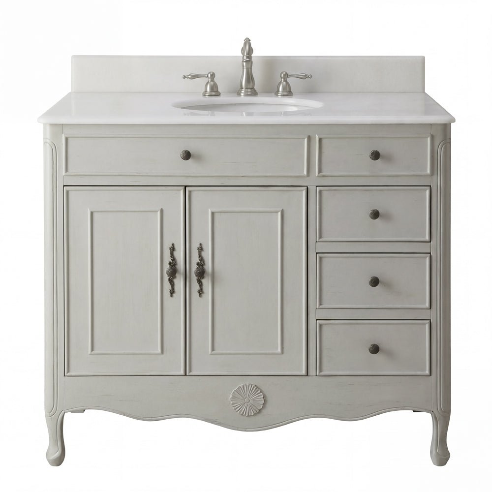 38 Inch Distressed Gray Cottage Style Daleville Bathroom Sink Vanity