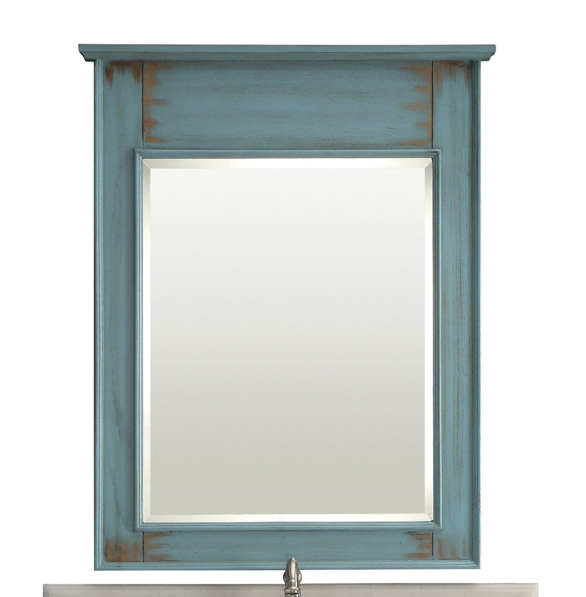 42 Inch Abbeville Farmhouse Style Distressed Blue Vessel Sink Bathroom Vanity