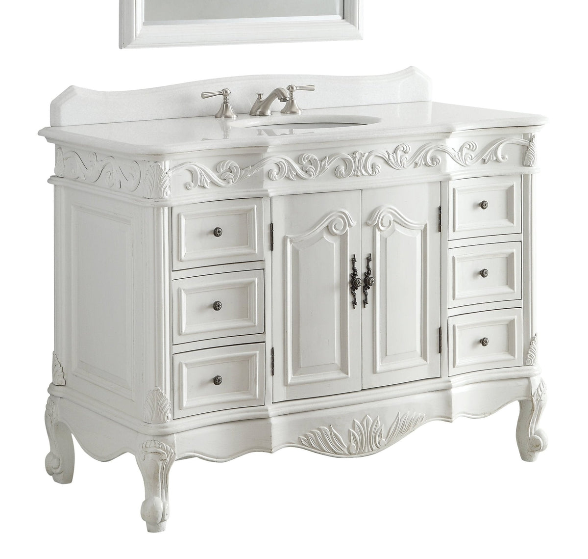 42 Inch Antique White Traditional Style Single Sink Beckham Bathroom Vanity